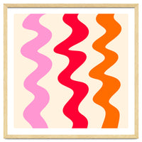 Squiggly Lines - orange, pink and cream