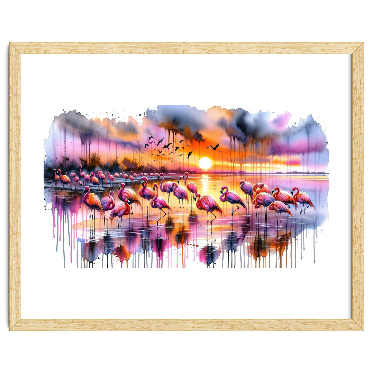 Flamingo Sunset On The Coast