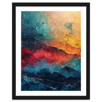 Abstract Textured Mountain Landscape