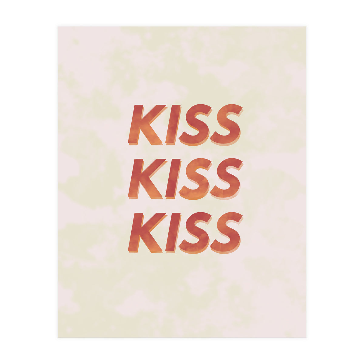 Kiss Kiss Kiss Love Typography (Print Only)