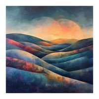 Abstract Ethereal Rolling Hills at Sunset (Print Only)
