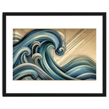 Art Deco Blue Ocean Waves thumbnail