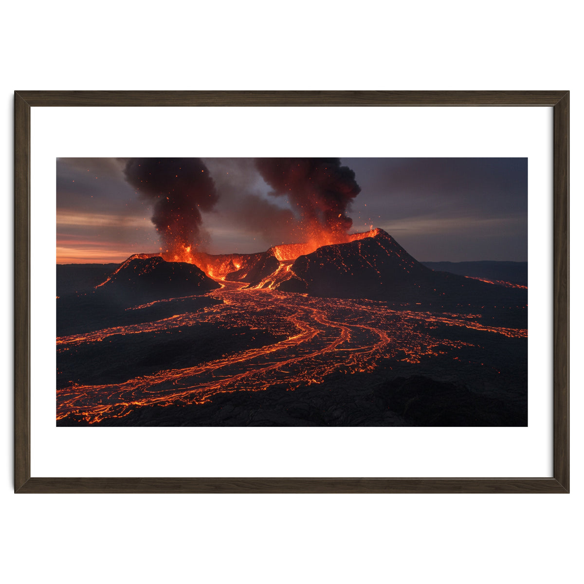 Volcanic Fury: Erupting Mountain Landscape