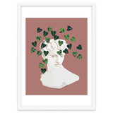 Roman Planter, Plant Pot, Botanical Nature Victorian Statue Face, Eclectic Bohemian Plant Lady Illustration thumbnail