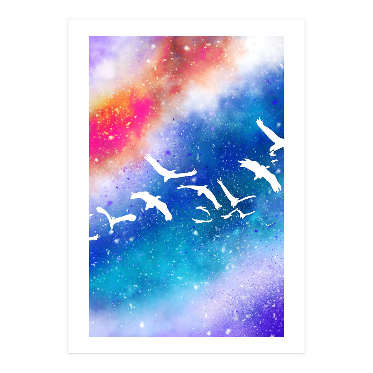 Spread Your Wings, Birds Freedom Fly Painting (Print Only)