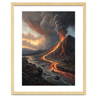 Dramatic Volcanic Eruption Landscape Art