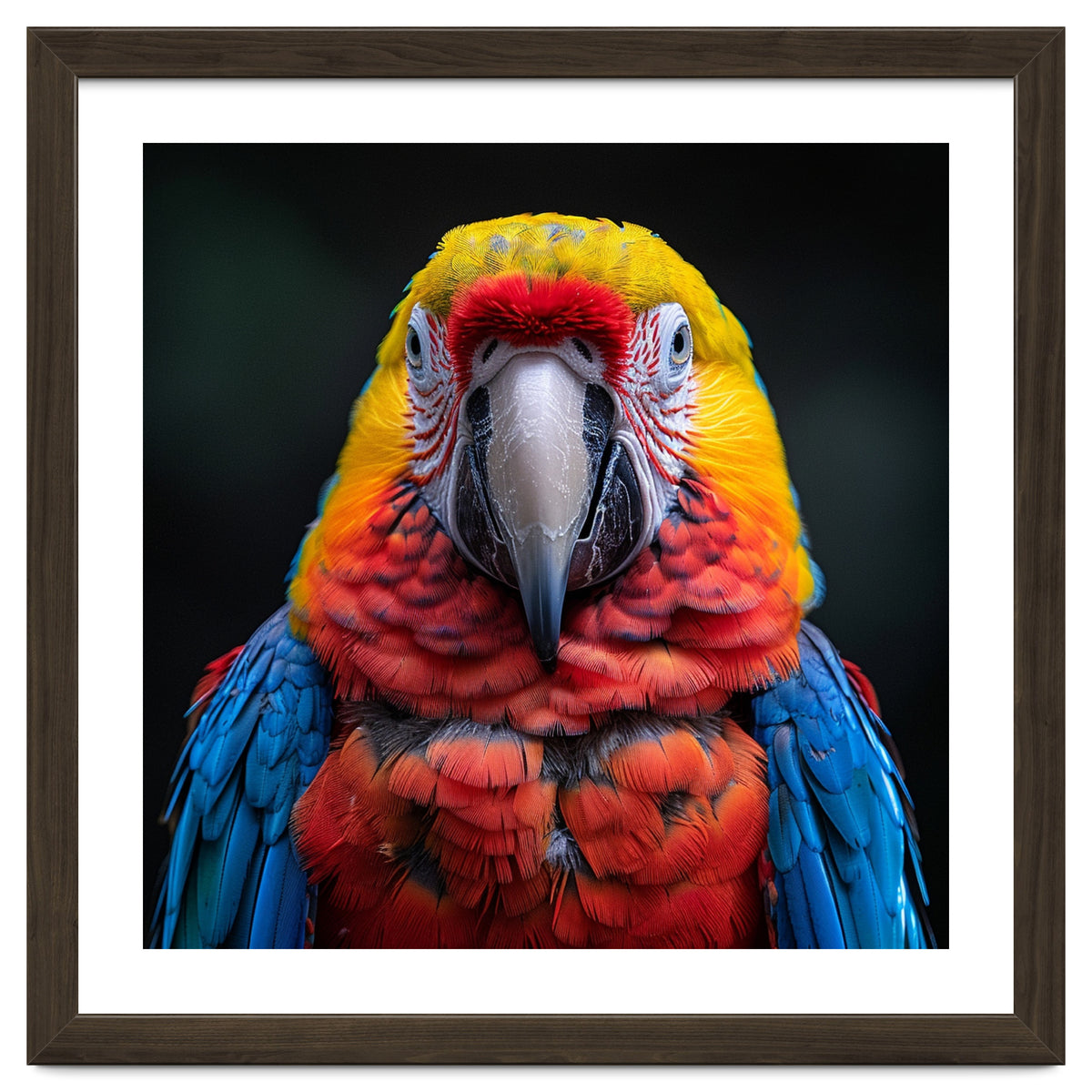 Close Up Portrait Of A Colorful Macaw Parrot