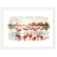 Serene Flamingo Sunrise