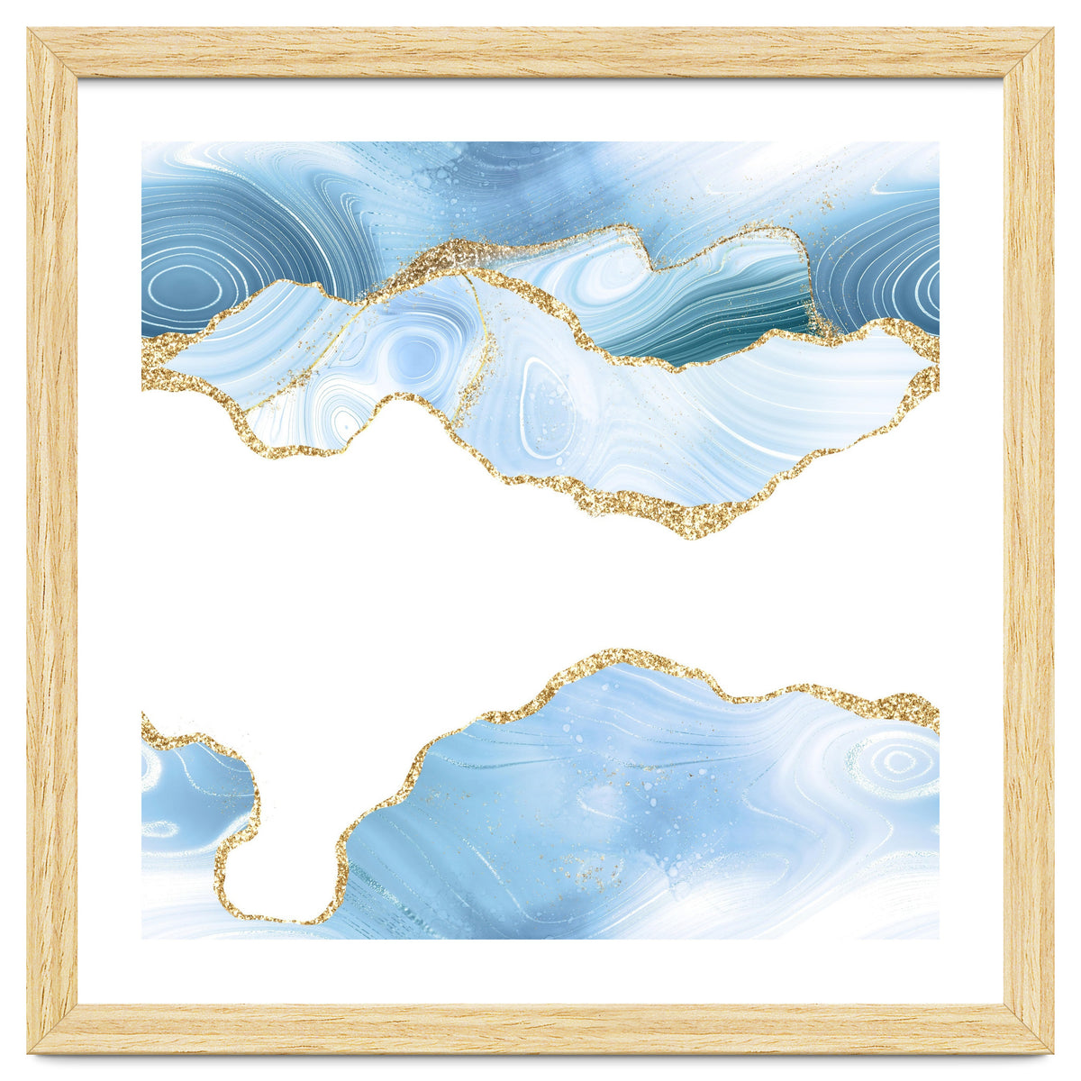 Blue & Gold Glitter Agate Texture 06