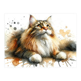 Majestic Cat With Watercolor Splashes (Print Only) thumbnail