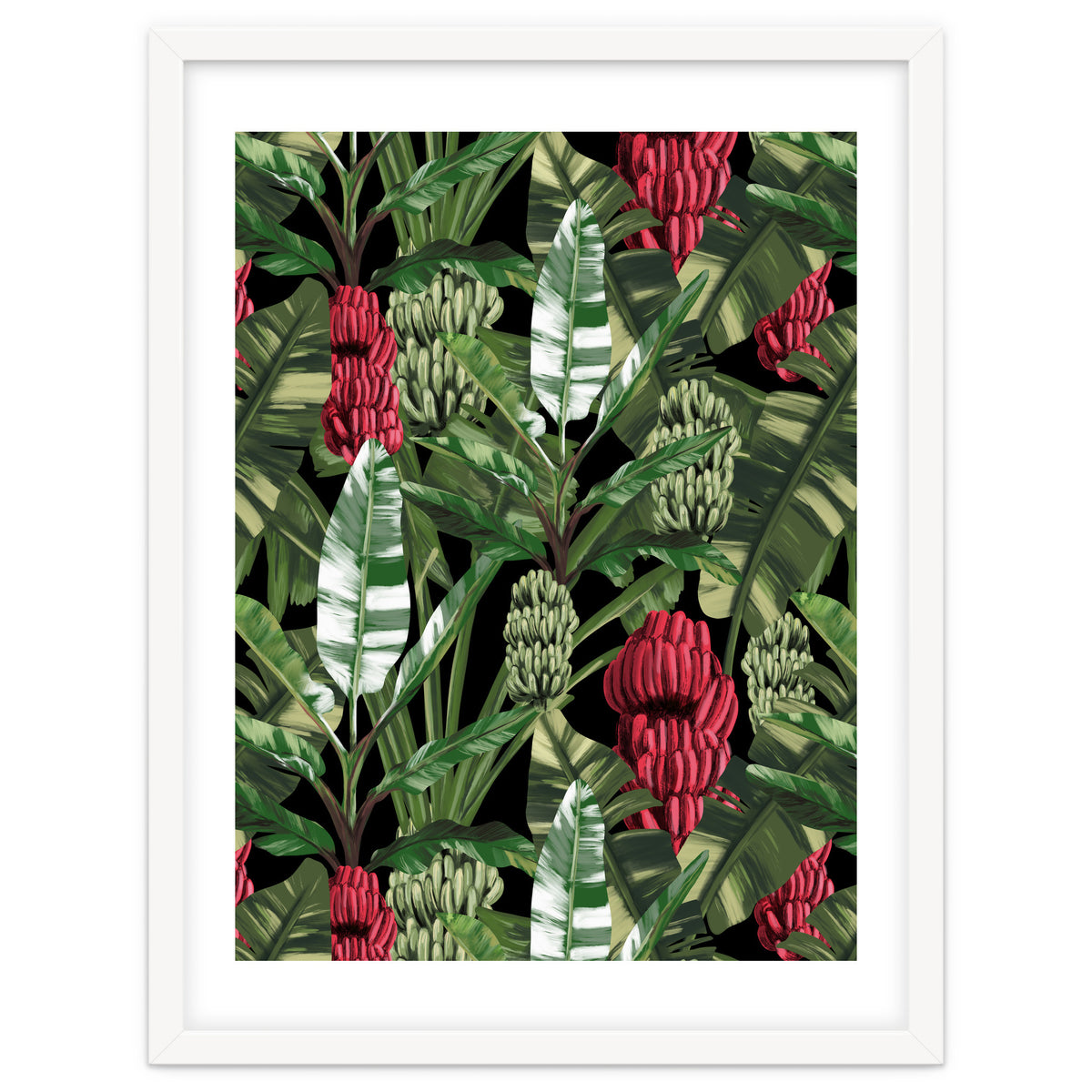 Banano Leaves Dark Jungle Red