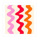 Squiggly Lines - orange, pink and cream (Print Only) thumbnail
