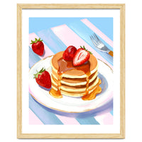 Handpainted Pancakes and Strawberries oil painting