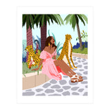 Spirit Animal, Cheetah, Leopard, Tiger Wildlife, Tropical Jungle Wild Cat Animals, Bohemian Woman Travel Garden Nature (Print Only) thumbnail