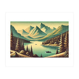 Vintage Alpine Lake Poster (Print Only) thumbnail