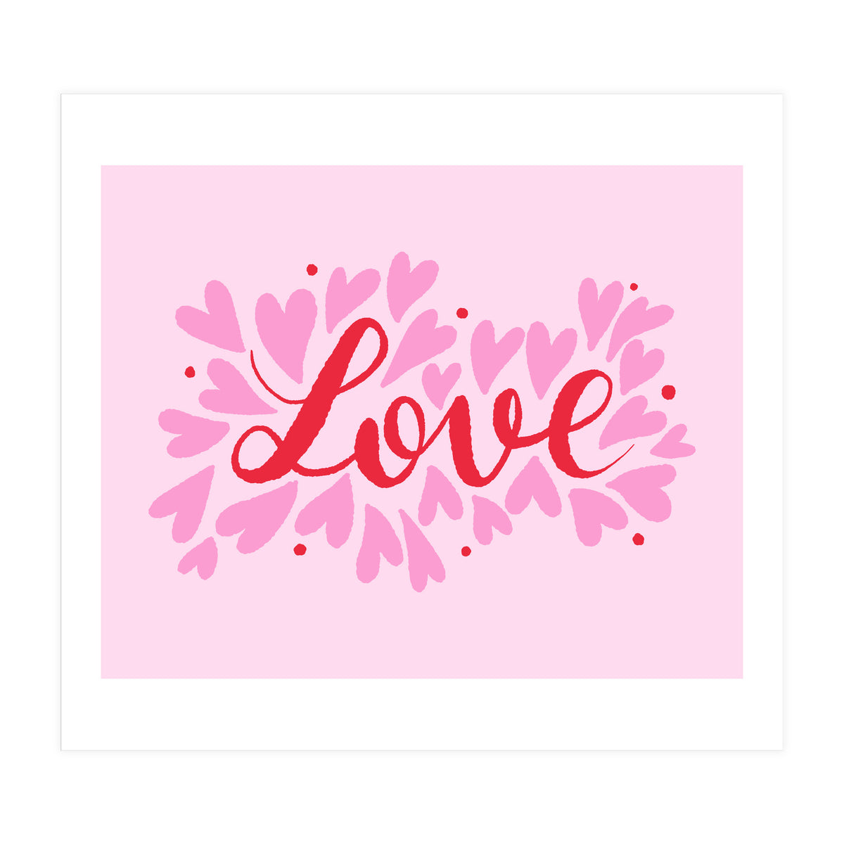 Love hearts - pink and red (Print Only)