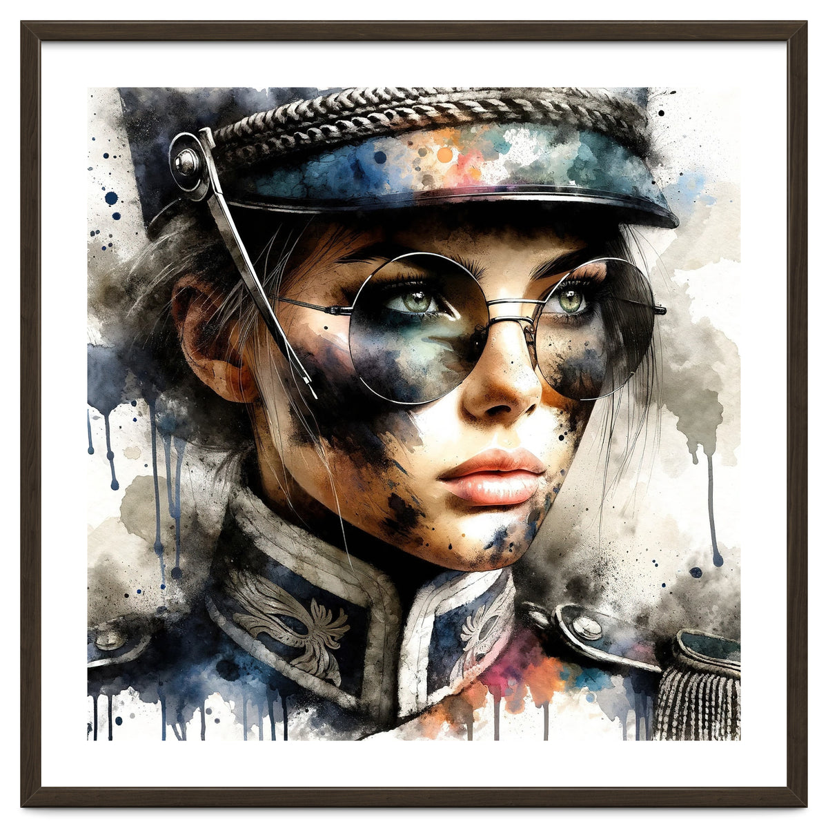 Watercolor Napoleonic Soldier Woman #5