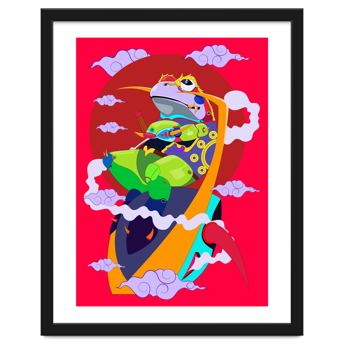 Knight Frog Pop Art Illustration