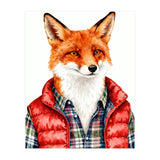 Dapper Fox Portrait Puffer Wild Fashion  (Print Only) thumbnail
