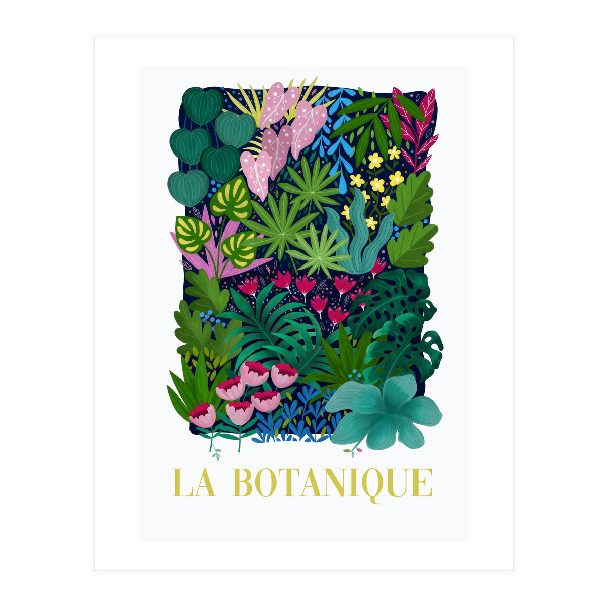 La Botanique, Botanical Garden, Colorful Jungle Print, Boho FLower Market (Print Only)