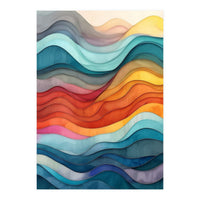 Abstract Layered Wave Landscape (Print Only)