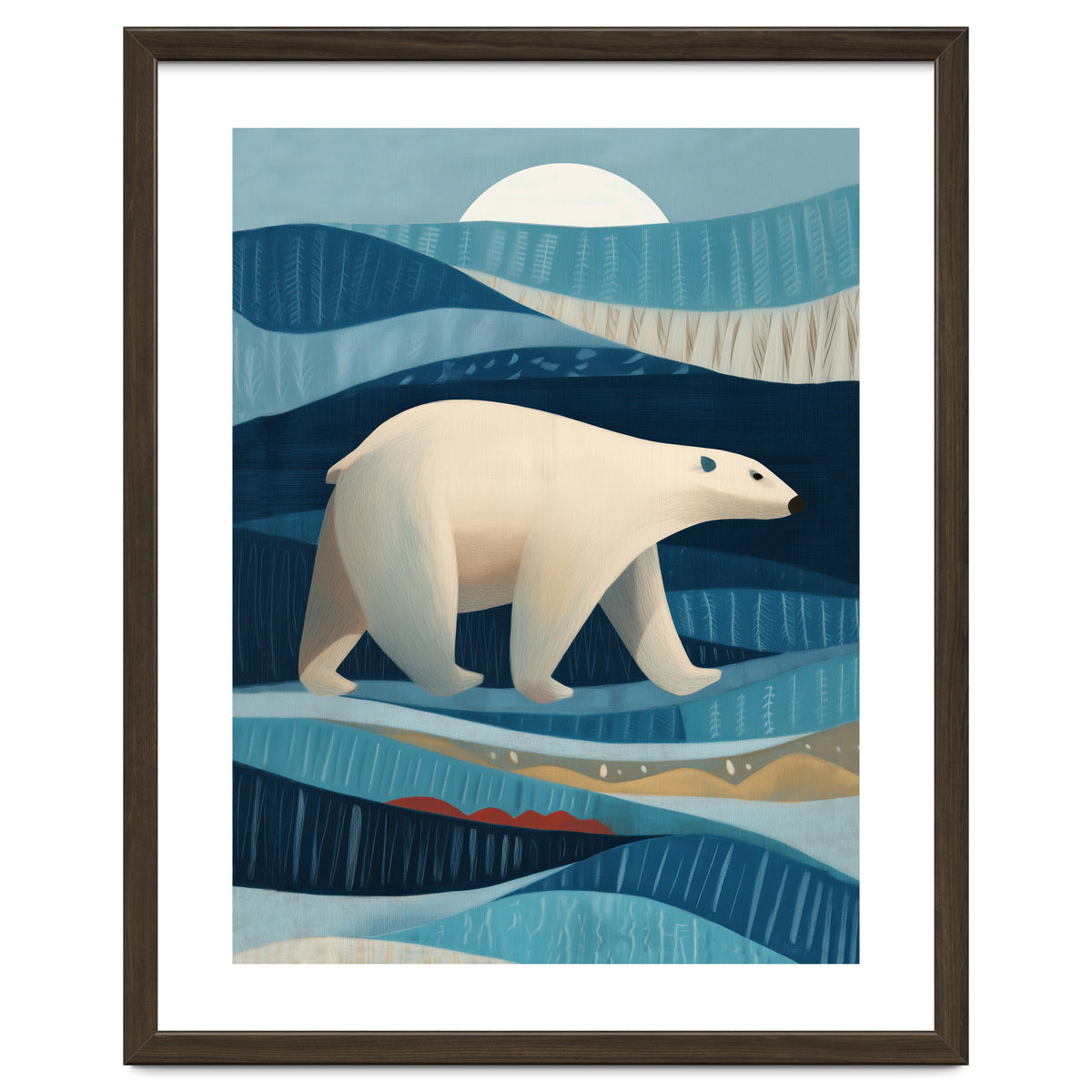Polar Bear In The Blue Arctic