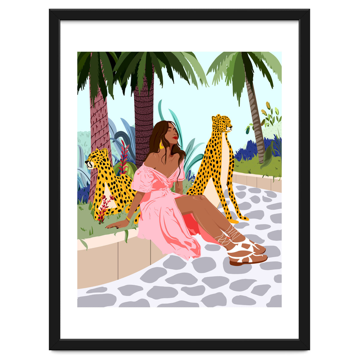 Spirit Animal, Cheetah, Leopard, Tiger Wildlife, Tropical Jungle Wild Cat Animals, Bohemian Woman Travel Garden Nature