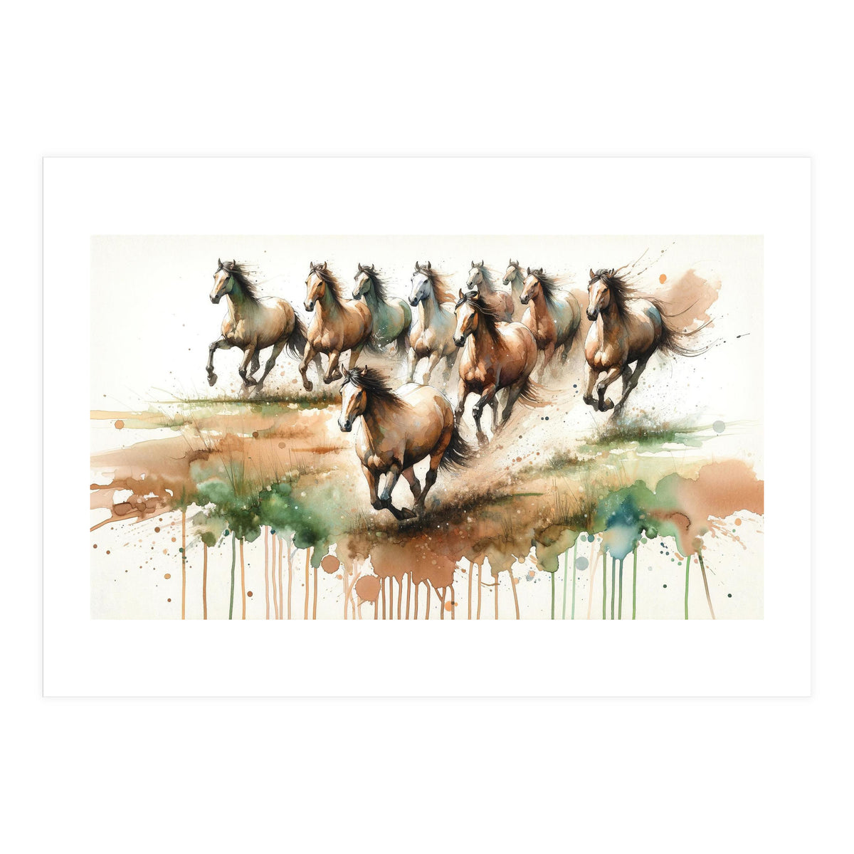 Galloping Horse Herd (Print Only)