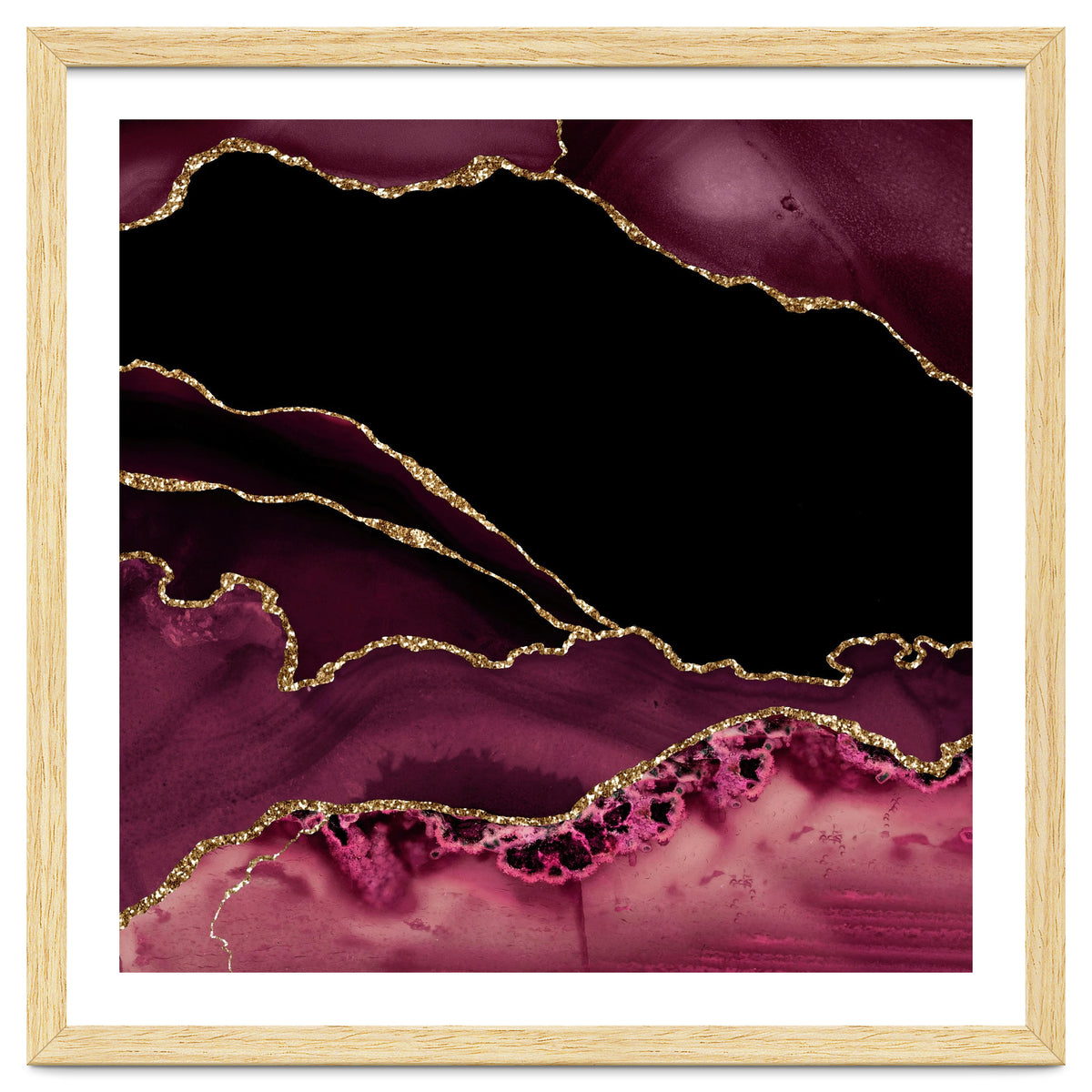 Burgundy & Gold Agate Texture 14
