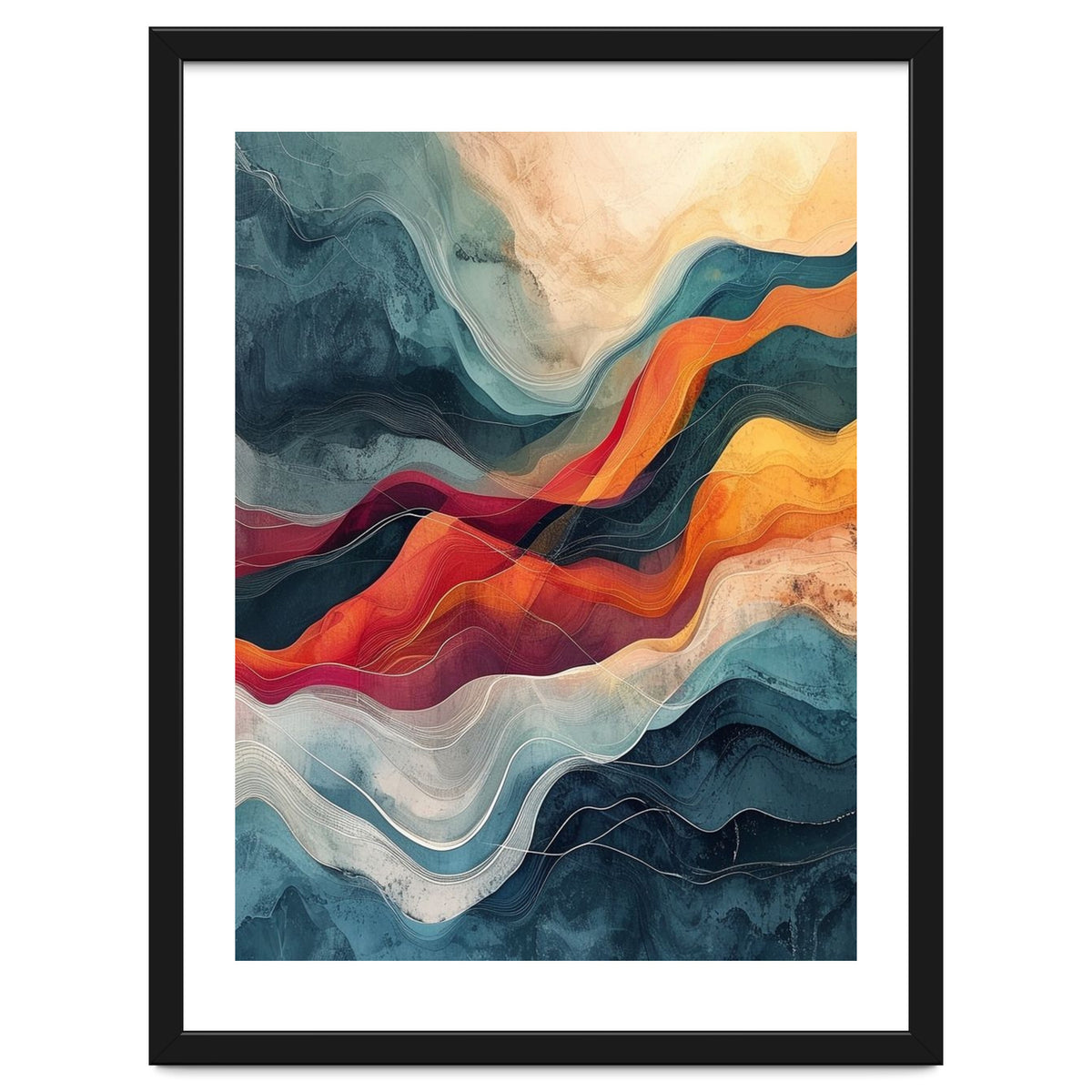 Abstract Flowing Mountain Landscape