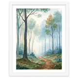 Ethereal Misty Forest Watercolor Art Print thumbnail