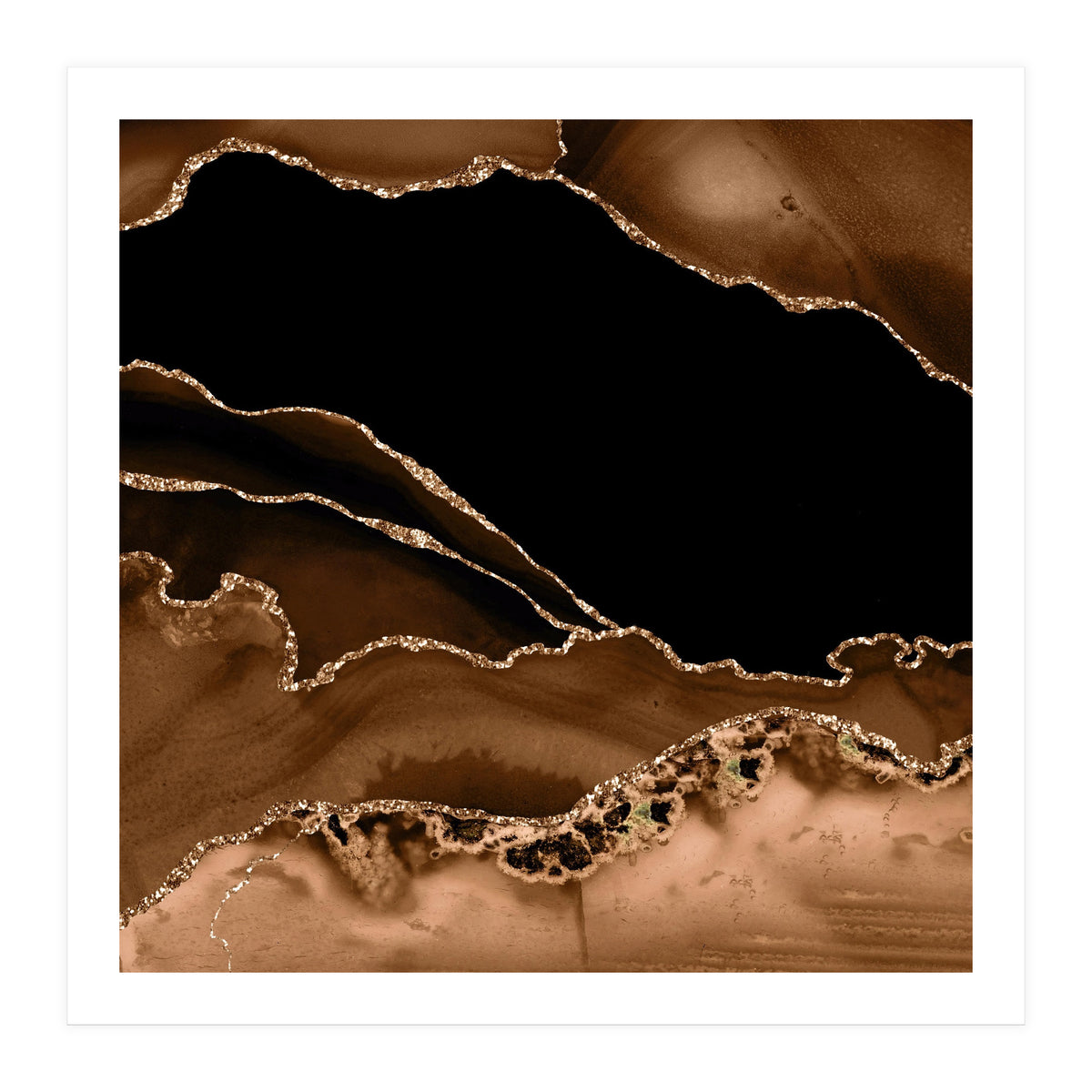 Brown & Gold Agate Texture 14 (Print Only)