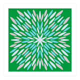 Petal Burst - green, blue, beige (Print Only) thumbnail