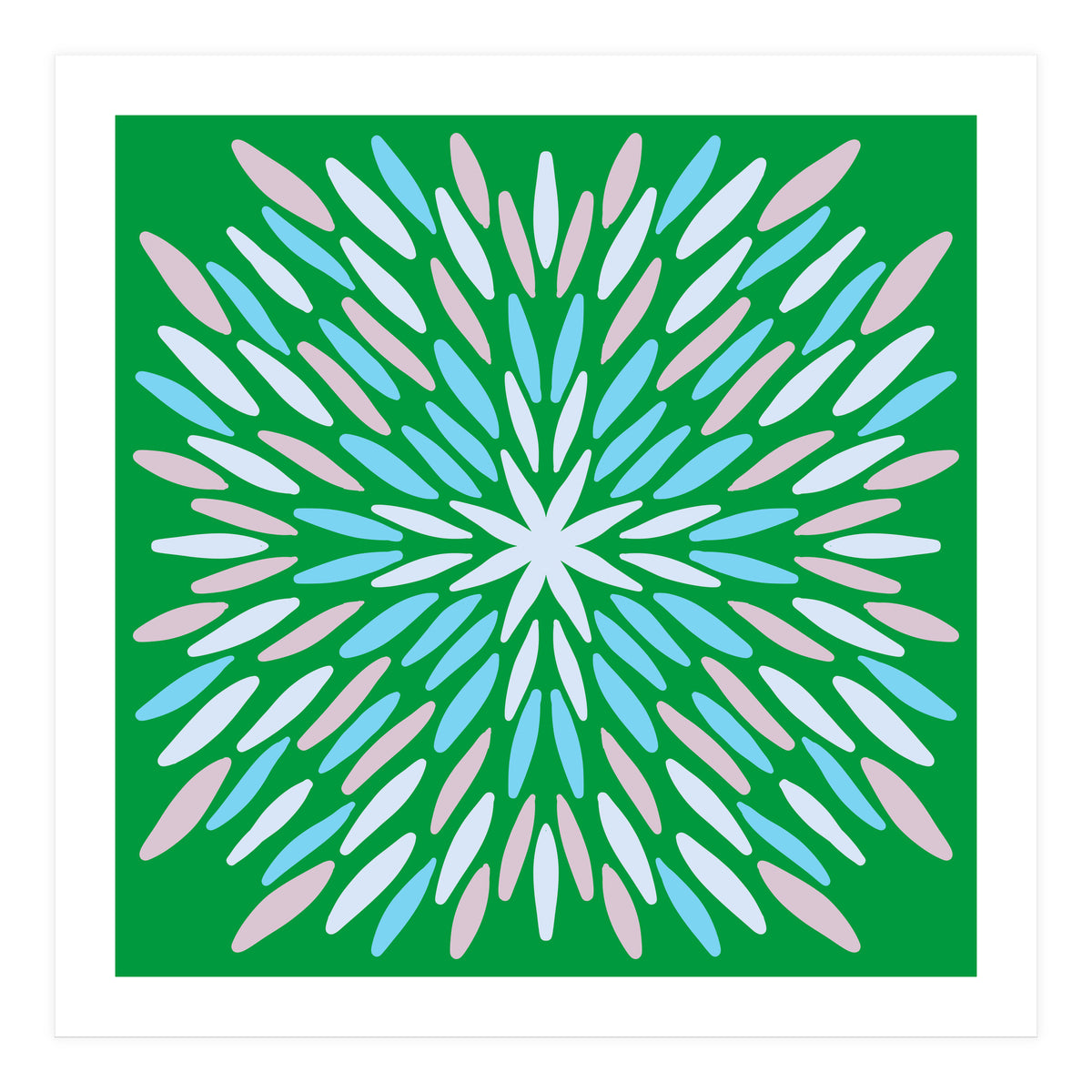 Petal Burst - green, blue, beige (Print Only)