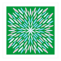 Petal Burst - green, blue, beige (Print Only)