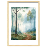 Ethereal Misty Forest Watercolor Art Print thumbnail