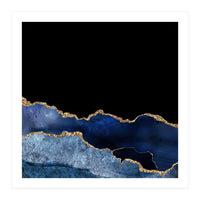 Navy & Gold Agate Texture 10  (Print Only)
