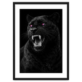 Black leopard with colorful eyes portrait thumbnail