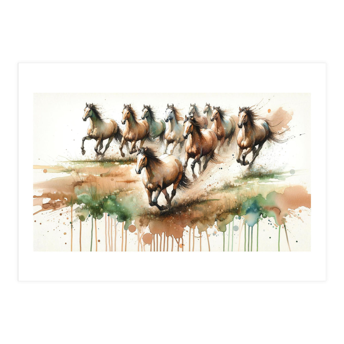 Galloping Horse Herd (Print Only)