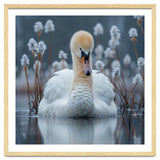 Swan Floating Serene On Calm Water thumbnail