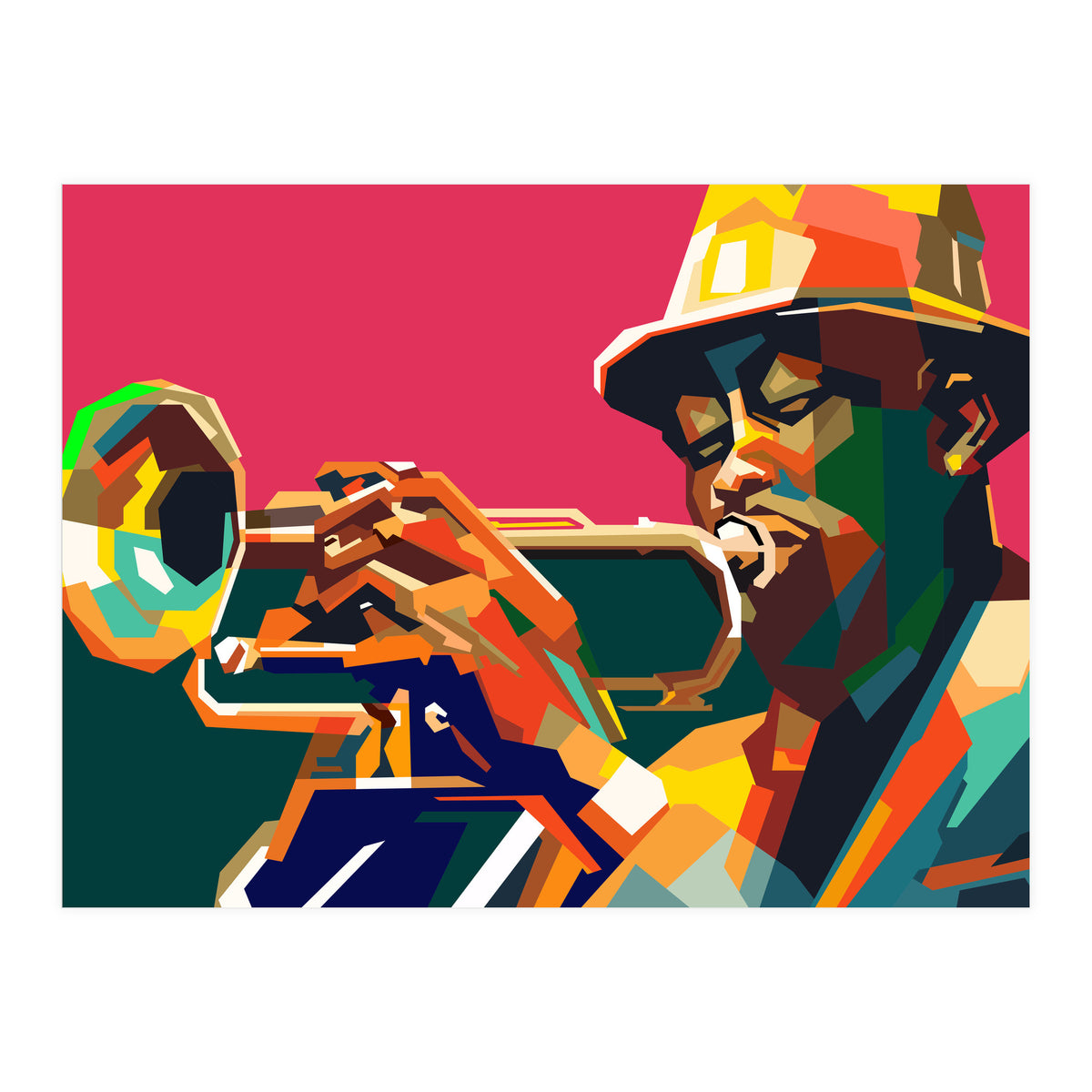 Jazz Trumpet Musician Pop Art Wpap (Print Only)