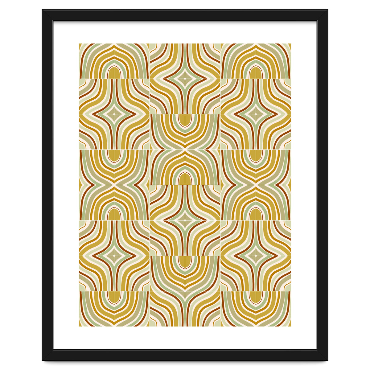 Ochre Retro Marbled Tiles