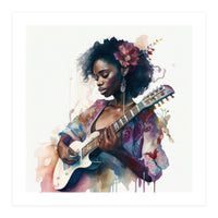 Watercolor Musician Woman #2 (Print Only)