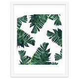 Banana Leaf Watercolor Painting, Tropical Nature Botanical Palm Illustration Bohemian Minimal Luxe thumbnail