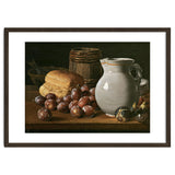 Luis Egidio Meléndez / 'Still Life with Plums, Figs, Bread and Fish', 18th century, Spanish School. thumbnail