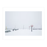 Snow-covered Basketball court and side bench (Print Only) thumbnail
