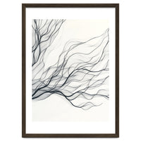 Abstract Black Branching Lines Flowing