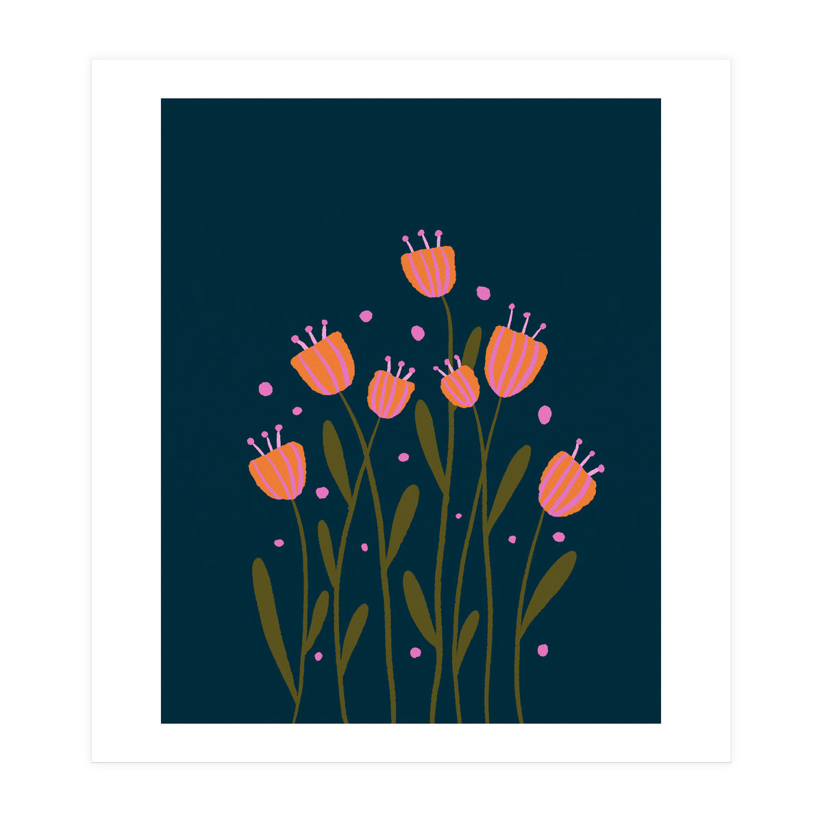 Whimsical Flowers  (Print Only)