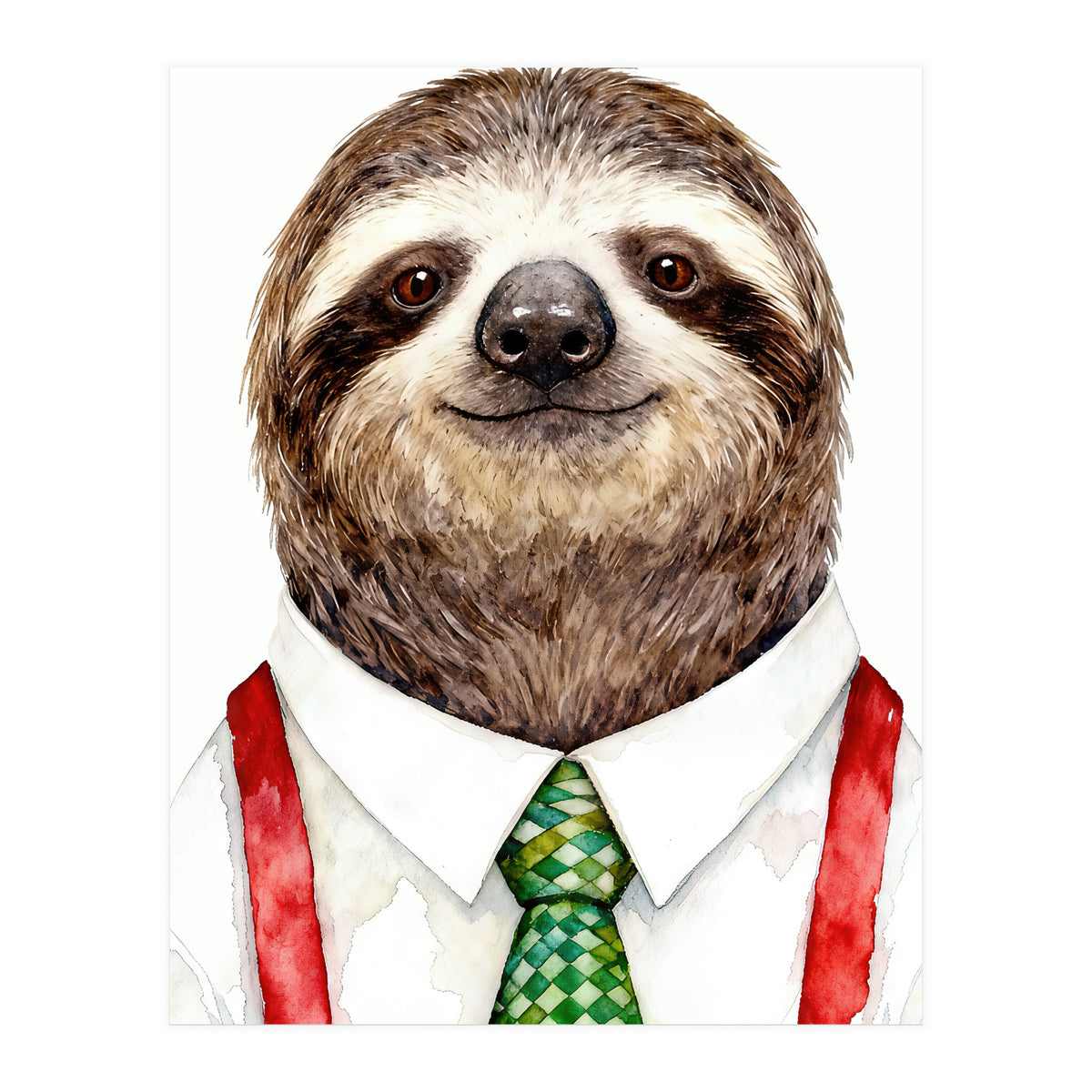 Sloth in the office Attire (Print Only)
