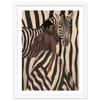 Woman And Zebra In Bold Stripes